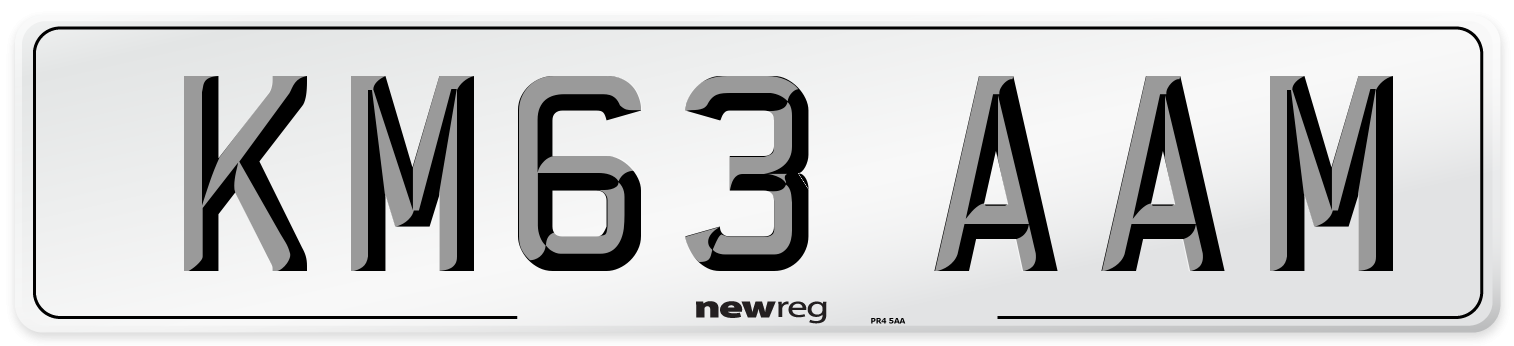 KM63 AAM Number Plate from New Reg